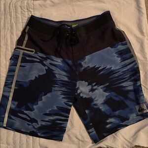 Quiksilver Blue and Black Men's Swim Shorts